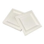 اشتري EcoShine  6-INCH Square Plates - 100% Natural, Biodegradable, Compostable, Ecofriendly, Safe  Hygienic Disposable Bagasse Plate (Pack of 250 plates) في الامارات