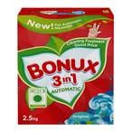 Buy Bonux original 3 in 1 detergent powder low foam 2.5 Kg in Saudi Arabia