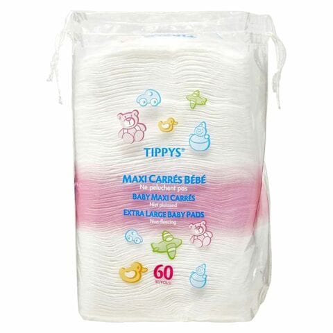 Tippy&#39;s Baby Maxi Square Cotton Pads 60 Pieces