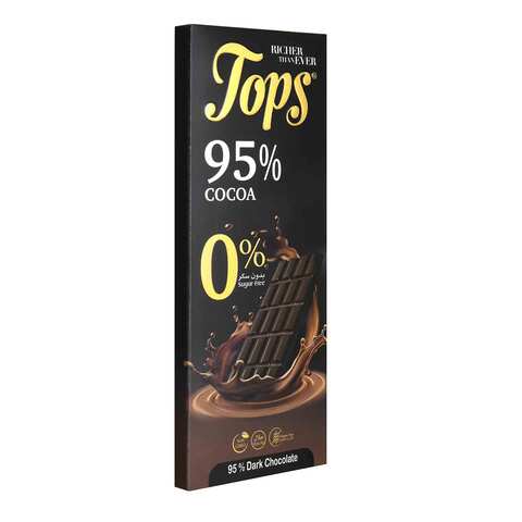 Tops Dark Chocolate Cocoa 95% Sugar Free 60 Gram