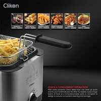 Clikon Air Fryer, 1.5L Deep Fryer 1000W, Max Crisp, Air Roast, Bake, Grill, Reheat, Black, CK355