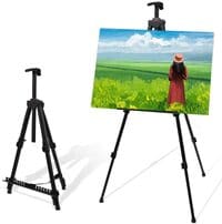 Generic 56&quot; Easel Stand For Painting Drawing Display, 17&quot; To 56&quot; Adjustable Aluminum Easel For Table Top/Floor Black