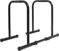 Sky Land Fitness Heavy Duty Dip Stands, Portable Functional Stength Training Dip Stand With Safety Connector, Workout Dip Bar Station Stabilizer Parallettes Push Up Stand Black, EM-1870