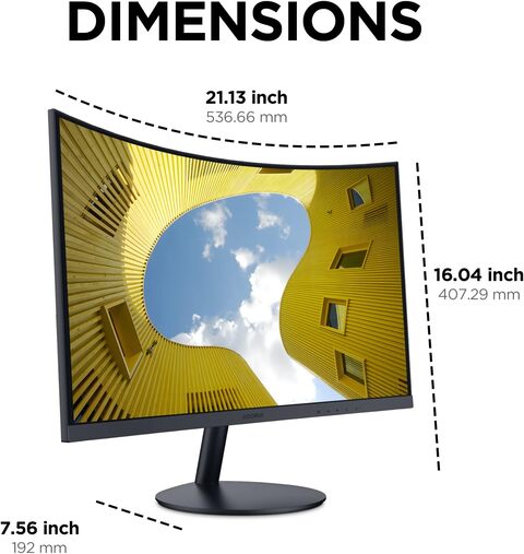 KOORUI 24-Inch Curved Computer Monitor- Full HD 1080P 60Hz Gaming Monitor  1800R