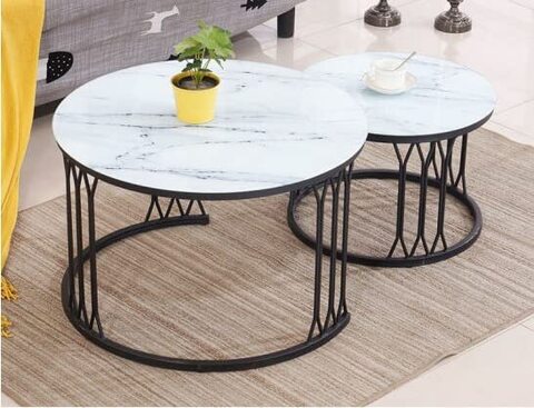 Black and white coffee table deals sets