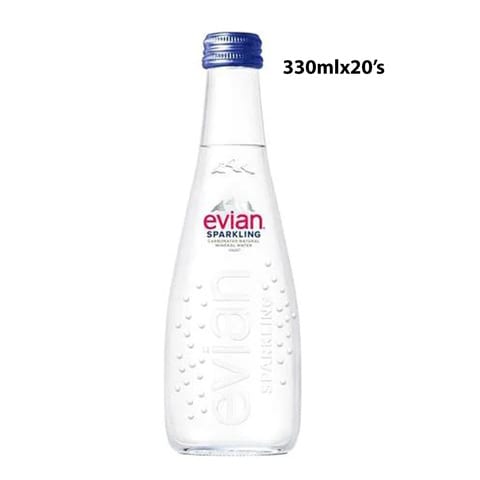 Evian Natural Water Sparkling 330ml x Pack of 20