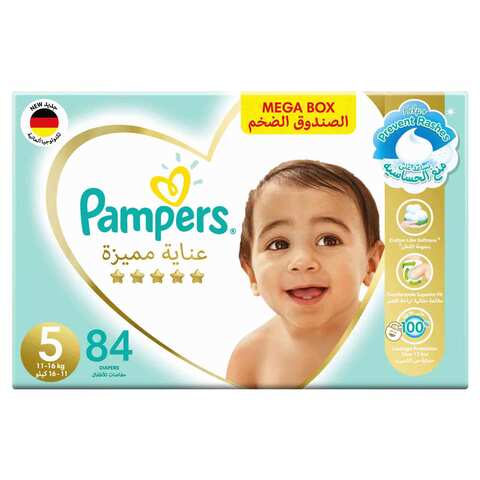 Pampers Premium Care Diapers Size 5 Junior 11-16 Kg Mega Box 84 Diapers