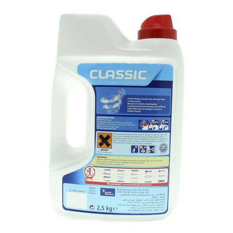 Finish Classic Dishwasher Detergent Powder with Pre-Soaking Action, 2.5Kg