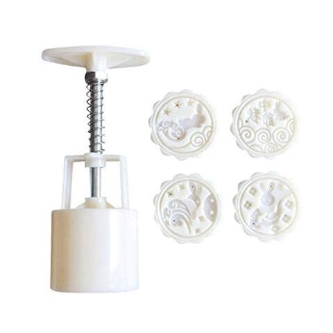 Generic Mould Moon Cake Mold Mould White Set Mooncake Decor Kitchen Supplies Silicone Decorating Tools Stamps Round Flower