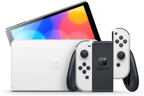 Nintendo Switch - OLED Model, Black &amp; White Joy Con
