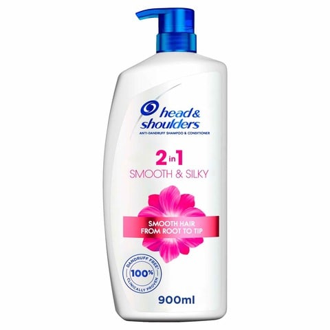 Head &amp; Shoulders 2in1 Smooth &amp; Silky Anti-Dandruff Shampoo &amp; Conditioner for Dry and Frizzy Hair 900ml