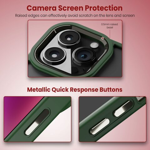 Moxedo Magnetic Protective Case 360 Protection Clear Case Hard PC with Built-in Strong Magnets Compatible with MagSafe Designed for iPhone 12 Pro Max 6.7 inch (Green)
