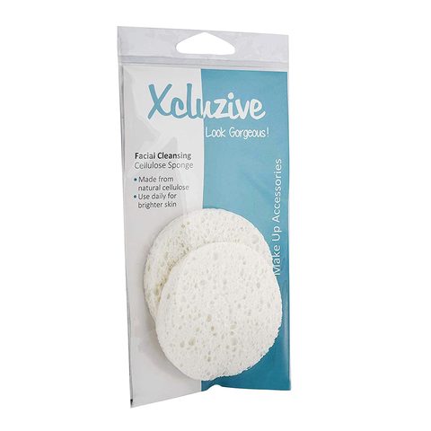 Xcluzive Facial Cleansing Cellulose Sponges White 2 PCS
