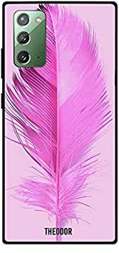 Theodor - Samsung Galaxy Note 20 Case Cover Pink Feather Flexible Silicone Cover