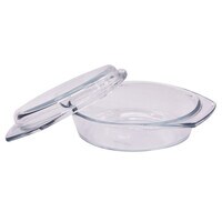 Simax Glassware Round Casserole Pan With Lid, 2-Quart