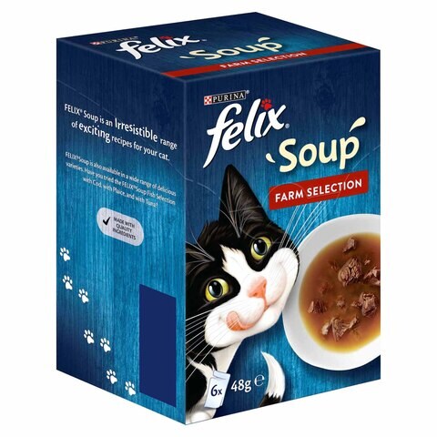 Purina Felix Farm Selection Soup Cat Food 48g Pack of 6