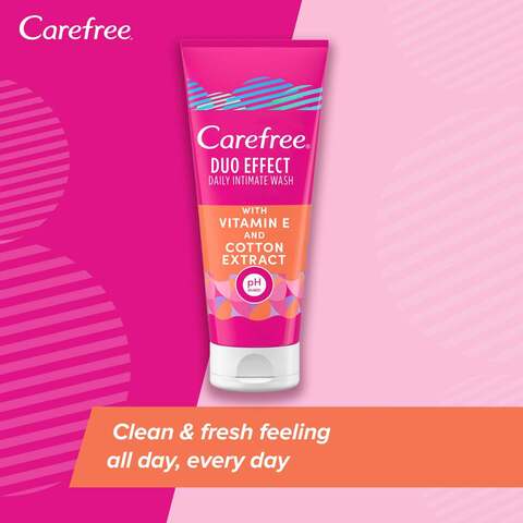 Carefree Duo Effect Daily Intimate Wash With Vitamin E And Cotton Extract 200ml