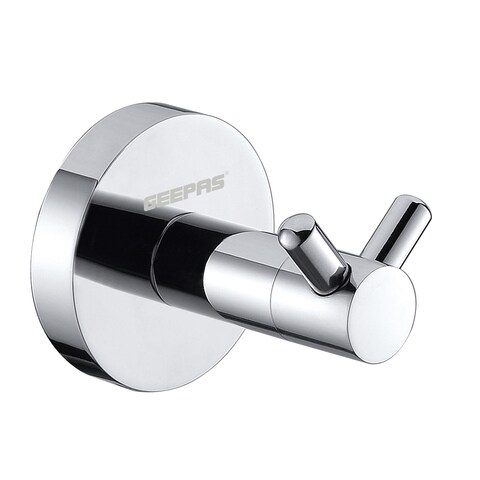 Geepas Gsw61039 Double Hook Wall / Wall / Door Hanger Made Of Durable Stainless Steel And Rust-Resistant Chrome Finish, 8-Kgs Load Bearing Capacity