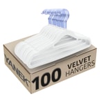 Buy YANEK Non-Slip Velvet Suit Hangers 100 Pack White - Ultra Thin Space Saving 360 Degree Swivel Hook Strong and Durable Clothes Hangers Hold Up-to 10 Lbs, for Coats, Jackets, Pants, Dress Clothes in UAE