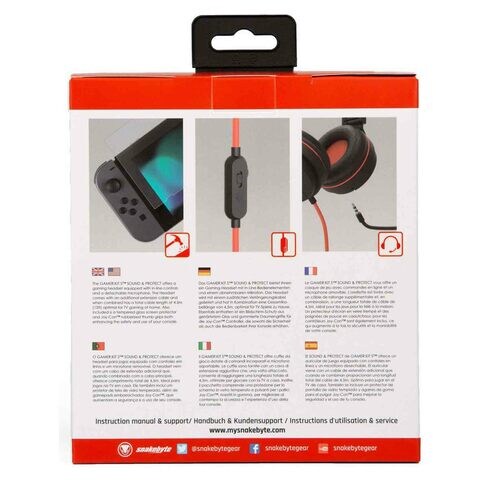 Snakebyte Sound And Protect Gaming Kit For Nintendo Switch Black