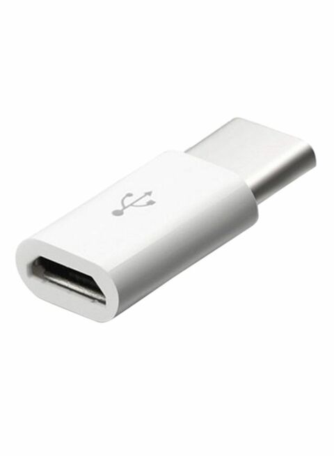 Generic USB Type-C Male to Micro USB Adapter white