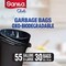 Sanita Club 55 Gallon Oxo-Biodegradable Garbage Bags Black XL Pack of 2