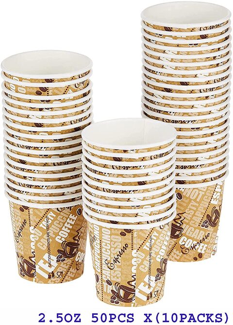 Buy AL SAQER 500 Piece 10 SETTS Paper Tea Cups 6.5 oz Disposable