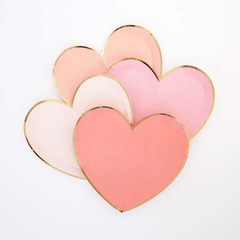 Pink Tone Small Heart Plates