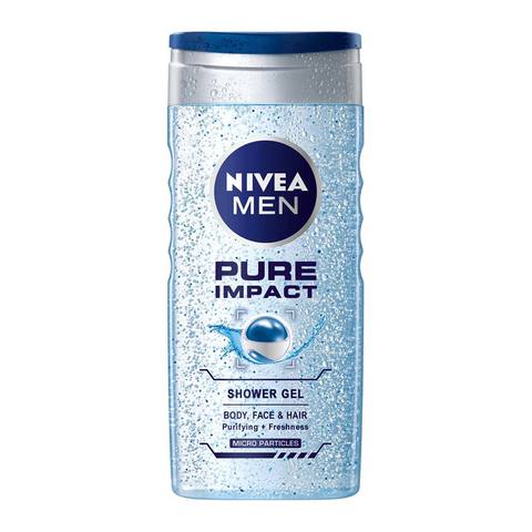 NIVEA MEN 3in1 Shower Gel, Pure Impact Fresh Scent, 250ml