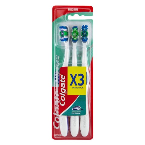 Colgate 360 Tooth Brush Medium 3 Pieces