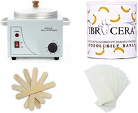 Single Wax Warmer for Body Hair Removal with 600ml Banana Wax, 100 Pcs Wax Strip and 100 Pcs Wood Spatula