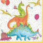 Buy Entertaining with Caspari Partysaurus Paper Luncheon Napkins (20 Pack), Multicolor in UAE