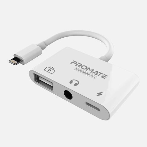 Buy Promate 3-in-1 Lightning OTG Adapter, Portable Lightning HUB to USB  Female OTG Adapter with Charging Interface and  Headphone Jack for  iPhone, iPad, Lightning Connector Devices, MediaBridge-i Online - Shop  Smartphones,