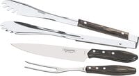 Tramontina BBQSet Stainless Steel Utensil Set With Brown Polywood Handles, 3 Pcs Set Knives Set