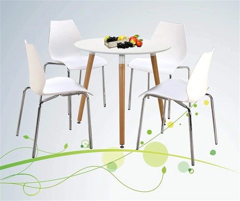 LANNY Plastic Stackable Chair 036a WHITE Metal leg Outdoor/Indoor Outside/Inside Water/Sun Proof Fast Food Steel Party Restaurant Kitchen Events Office Conference Meeting Room Leisure Dining Furniture