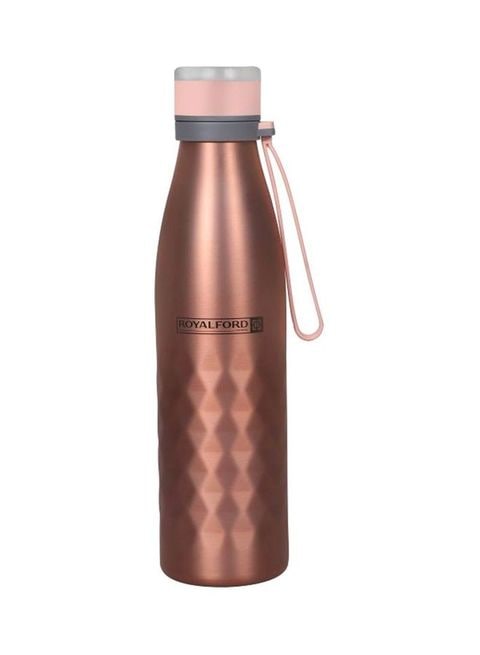 اشتري Royalford Stainless Steel Vacuum Water Bottle Rose Gold في الامارات