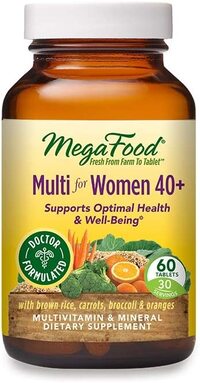 Megafood - Multi For Women 40+, Multivitamin Support For Energy Production, Hormone Balance, Bone, And Brain Health With Methylated Folate And Iron, Vegetarian, Gluten-Free, Non-Gmo, 60 Tablets