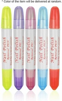 5-Piece Nail Polish Remover Pen Set With Cotton Head Multicolour