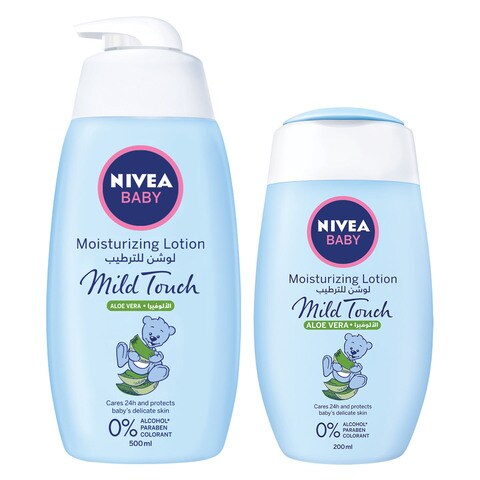 اشتري NIVEA Baby Moisturizing Lotion Mild Touch White 500ml+200ml في الامارات