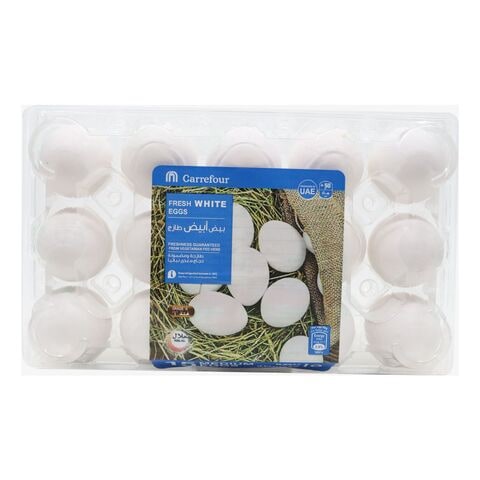 Carrefour Fresh Medium White Eggs 15 PCS