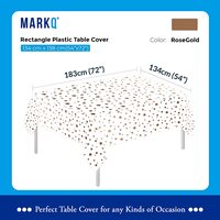 Plastic Star Tablecloth for Rectangle Table 54&quot; x 72&quot; Disposable Table Cover for Bridal Shower Wedding Birthday Party Decorations (Rose Gold)