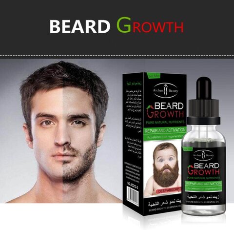 Buy Aichun Beauty Men's Beard Grow Oil Facial Hair Supplement Vitamins ( Clear, A) Online - Shop Beauty & Personal Care on Carrefour UAE