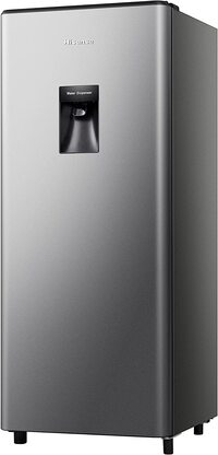Hisense 177L Net Capacity Single Door Compact Refrigerator With Water Dispenser, Silver, RR233N4WSU