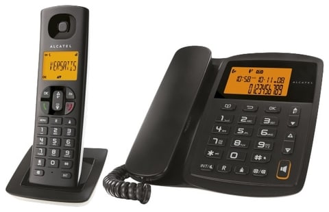 الكاتيل هاتف أرضي سلكي مزوّد بكاشف E100 CG2B لون أسود