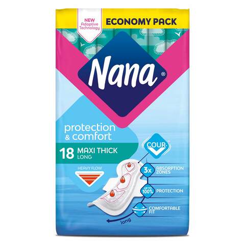 Nana Women Pads Economy Pack Maxi Thick Long 18 Pads