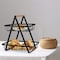 2-Tier Countertop Fruit Basket Storage, Vegetable Rack Bread Display Stand for Kitchen, Black