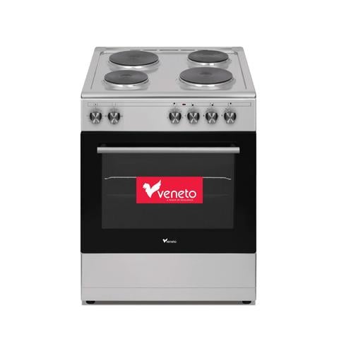 Veneto 4 Hot Plate Stainless Steel Finish Cooker L660SX.VN Silver/Black 65L 60x60cm