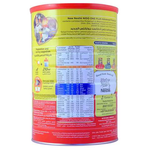 Nestle Nido Fortiprotect One Plus Milk Powder Growing Up Stage 3 Tin 1800 Gram
