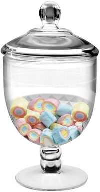 Frexmall Apothecary Jar With Airtight Lid In Premium Acrylic, Cookie Jar, Decorative Weddings Candy Buffet, Elegant Storage Jar, 40.5-Ounce