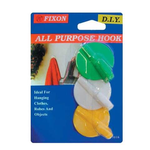 Fixon All Purpose Hooks 1016 3PCS Multicolor